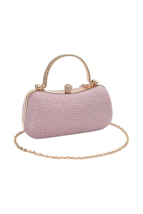 Metal Handle Evening Bag for Women Glitter Wedding Clutch Purse Crossbody Handbag Totes