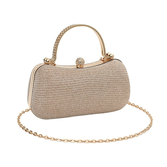 Mepaouo Metal Handle Evening Bag for Women Glitter Wedding Clutch Purse Crossbody Handbag Totes