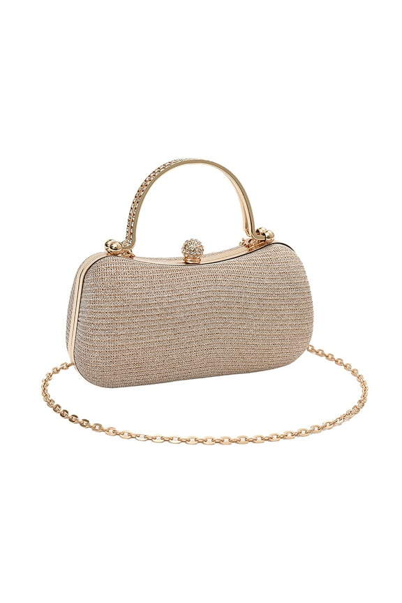 Metal Handle Evening Bag for Women Glitter Wedding Clutch Purse Crossbody Handbag Totes