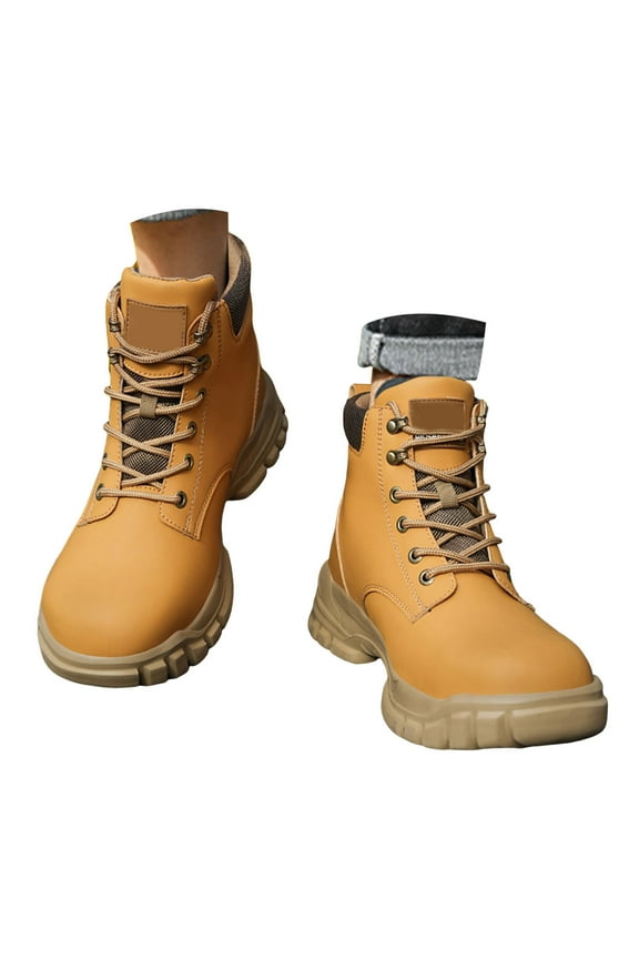 Non Slip Hiking Boots for Men Waterproof Leather Mountaineering Shoes for Outdoor Walking