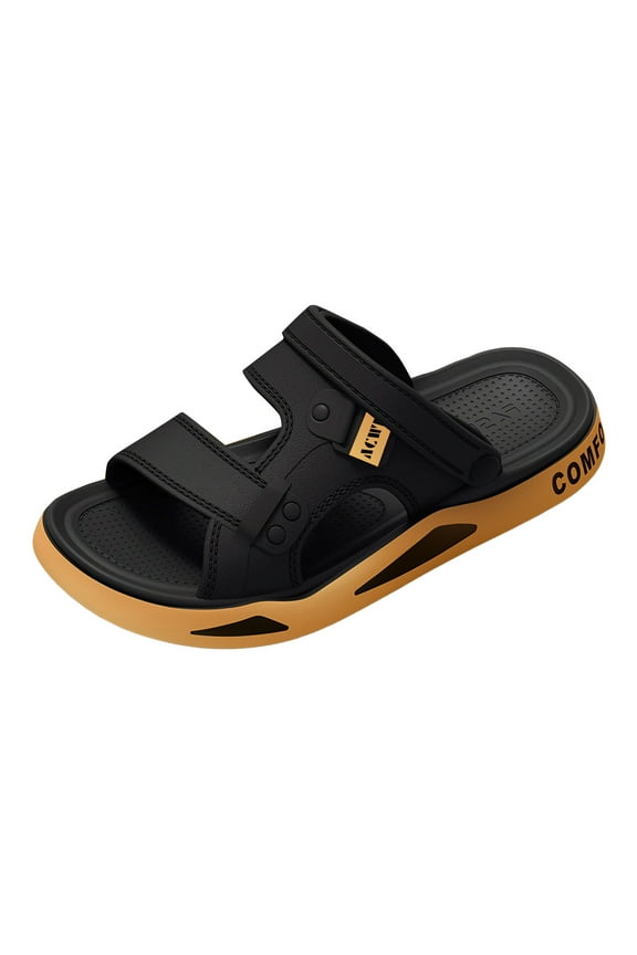 Open Toe Sandals for Men Summer Beach Water Shoes 2025 Slip on Clogs with Adjustable Strap
