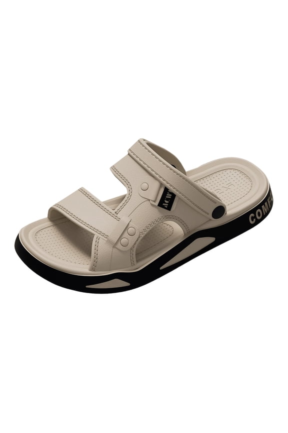 Open Toe Sandals for Men Summer Beach Water Shoes 2025 Slip on Clogs with Adjustable Strap