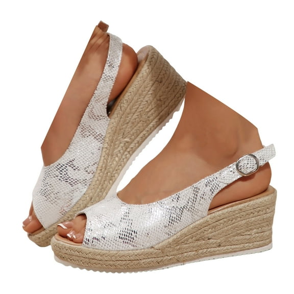 Mepaouo Orthopedic Platform Wedge Sandals for Women 2025 Open Toe Espadrilles Walking Slip on Shoes