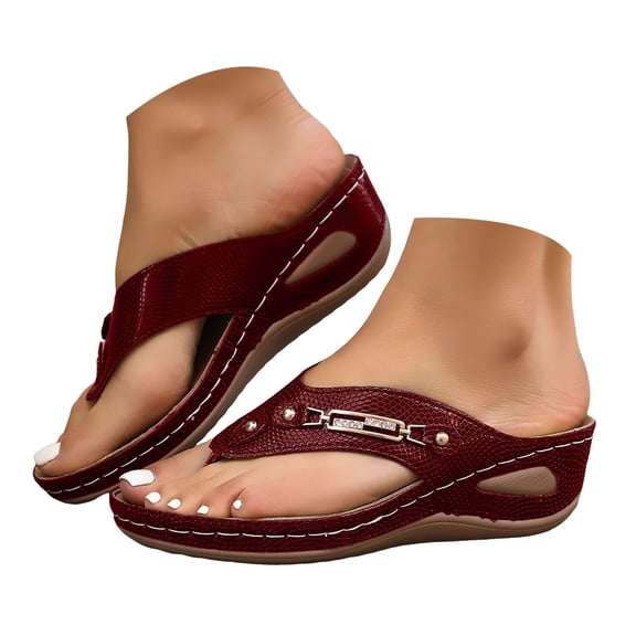 Mepaouo Orthopedic Sandals for Women 2025 Arch Support Wedge Casual Non Slip Summer Beach Dress Shoes