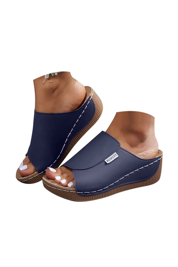 2025 Summer Sandals for Women Wide Width Casual Orthotic Slides Platform Wedge Dressy Slippers
