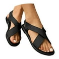 thumbnail image 1 of Mepaouo Orthopedic Sandals for Women Dressy Summer T Strap Walking Flats Comfortable Beach Shoes, 1 of 8