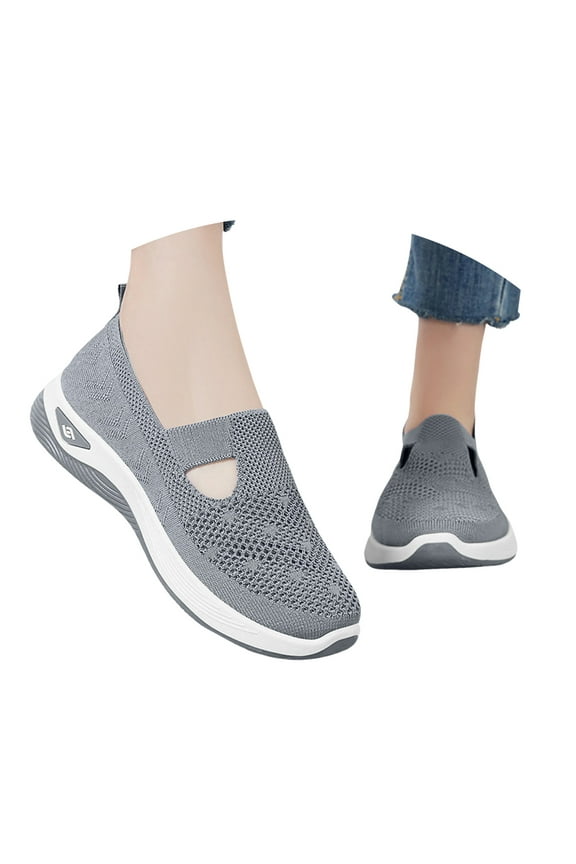 Orthopedic Shoes for Women Wide Width Walking Slip on Sneakers Arch Support Nurse Walking Flats