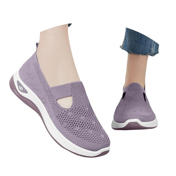 Mepaouo Orthopedic Shoes for Women Wide Width Walking Slip on Sneakers Arch Support Nurse Walking Flats