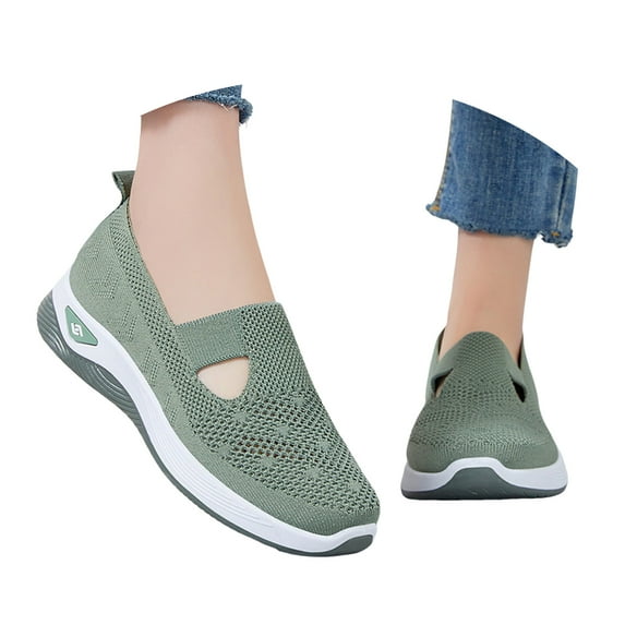 Mepaouo Orthopedic Shoes for Women Wide Width Walking Slip on Sneakers Arch Support Nurse Walking Flats