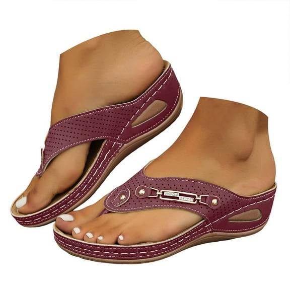 Mepaouo Orthopedic Slide Sandals for Women Arch Support Wedge Flip Flops 2025 Summer Beach Slippers