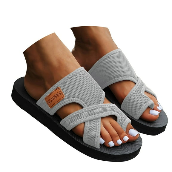 Mepaouo Orthopedic Summer Sandals for Women 2025 Breathable Hollow Mesh Flip Flops Walking Slides