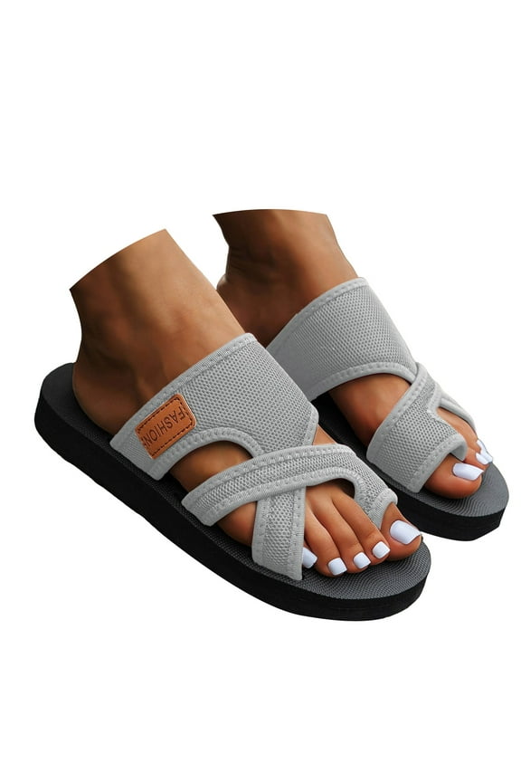 Orthopedic Summer Sandals for Women 2025 Breathable Hollow Mesh Flip Flops Walking Slides