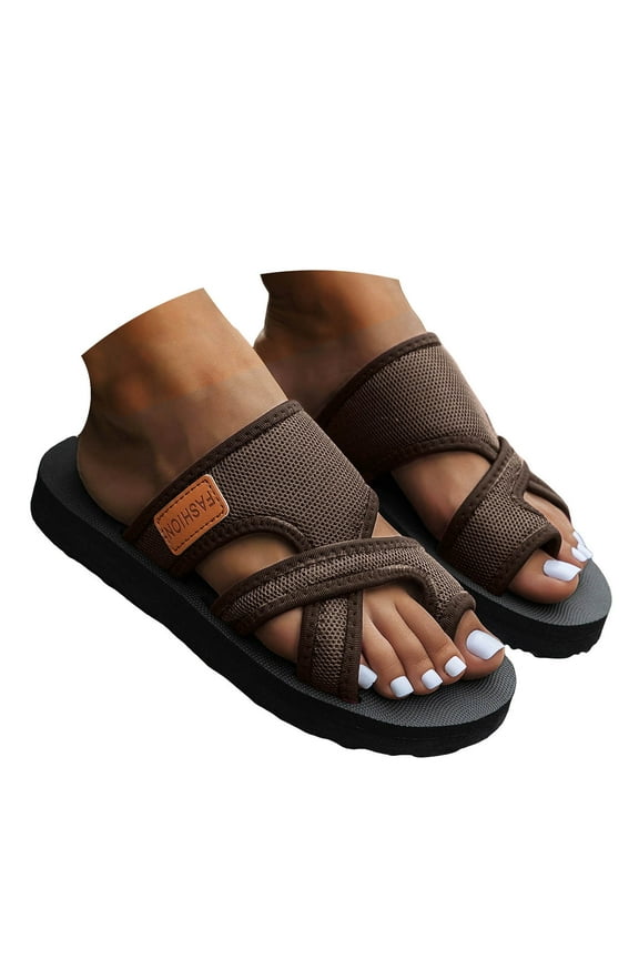 Orthopedic Summer Sandals for Women 2025 Breathable Hollow Mesh Flip Flops Walking Slides