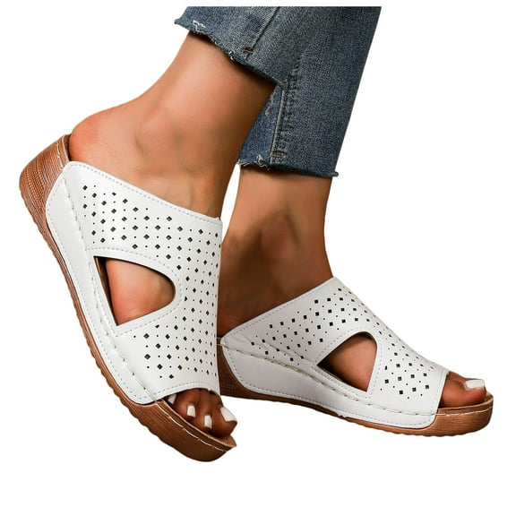 Mepaouo Orthopedic Wedge Sandals for Women 2025 Platform Walking Slides Arch Support Casual Slippers