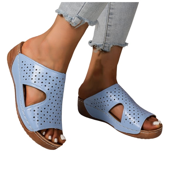 Mepaouo Orthopedic Wedge Sandals for Women 2025 Platform Walking Slides Arch Support Casual Slippers