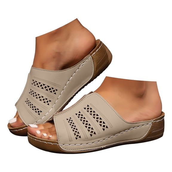 Mepaouo Orthopedic Wedge Sandals for Women 2025 Summer Platform Slip on Walking Sandals Casual Slides