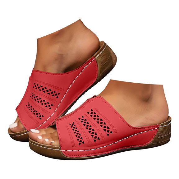 Mepaouo Orthopedic Wedge Sandals for Women 2025 Summer Platform Slip on Walking Sandals Casual Slides