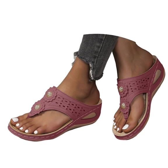 Mepaouo Orthopedic Wedge Sandals for Women Summer Dressy 2025 Flats Open Toe Platform Casual Shoes