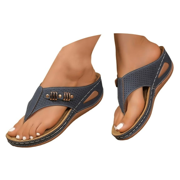 Mepaouo Orthopedic Wedge Sandals for Women Summer Dressy 2025 Walking Platform Flat Flip Flop Shoes