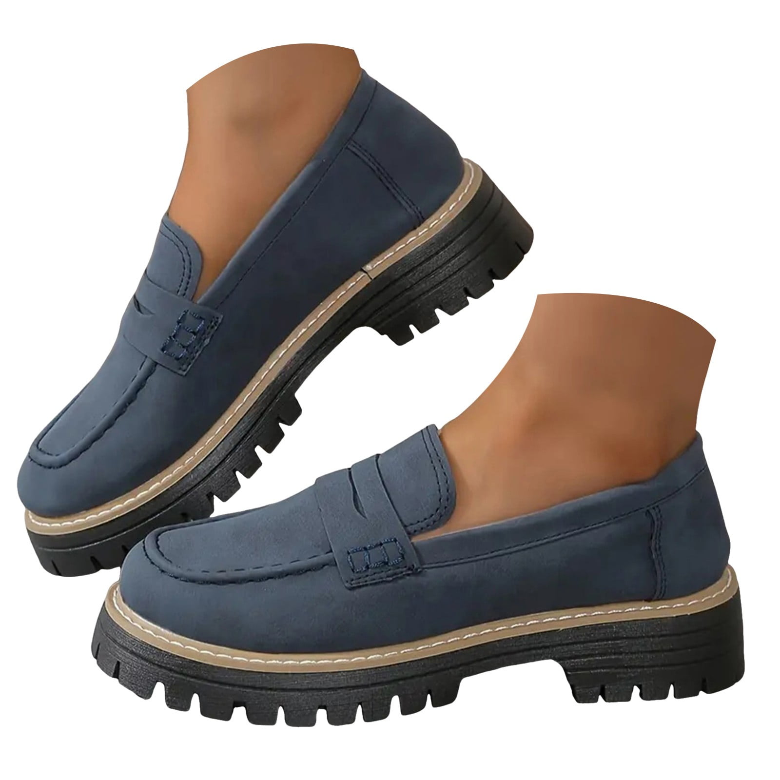 Mepaouo Orthoture Orthopedic Platform Loafers Dress Shoes Round Toe ...