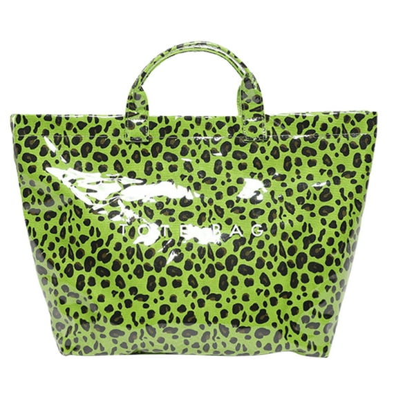 Mepaouo PVC Tote Bag Women's Letters Print Large Fashion Carry All Bag Top Handle Clear Hobo Handbag