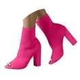 thumbnail image 1 of Mepaouo Peep Toe Boots for Women Chunky Block Heel Ankle Sock Booties Knit Slip on Dress Heeled Sandals, 1 of 7