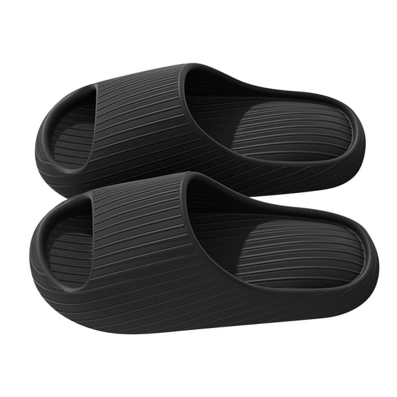 Mepaouo Pillow Slippers for Women and Men Non Slip Quick Drying Shower Slides Bathroom Sandals Black 10