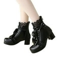 thumbnail image 1 of Mepaouo Platform Boots for Women Goth Bead Lace Lolita Dress Shoes Zipper Ankle Booties, 1 of 8