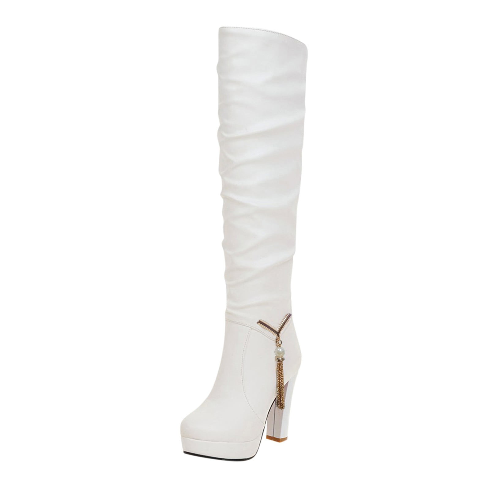 Women’s Plus Size Chunky Heel Platform Over-the-Knee Boots – Stylish Tall Boots
