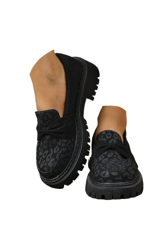 Platform Loafers for Women Comfortable Slip on Work Shoes Suede Chunky 2025 Walking Moccasins