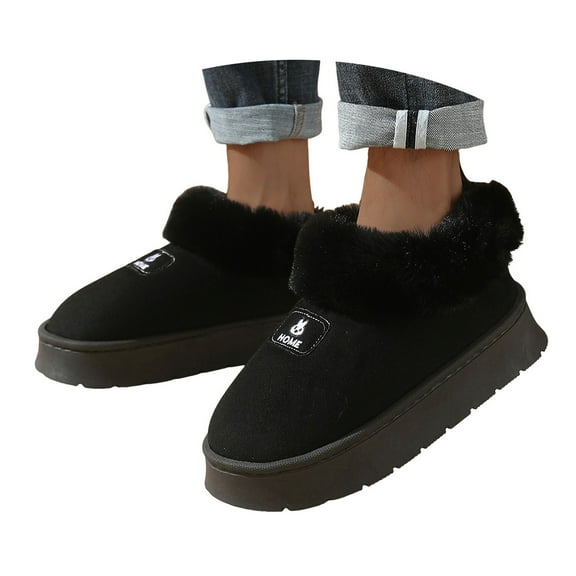 Mepaouo Platform Mini Boots for Women Suede Winter Ankle Snow Boot Anti Slip Fleece Outdoor Walking Shoes