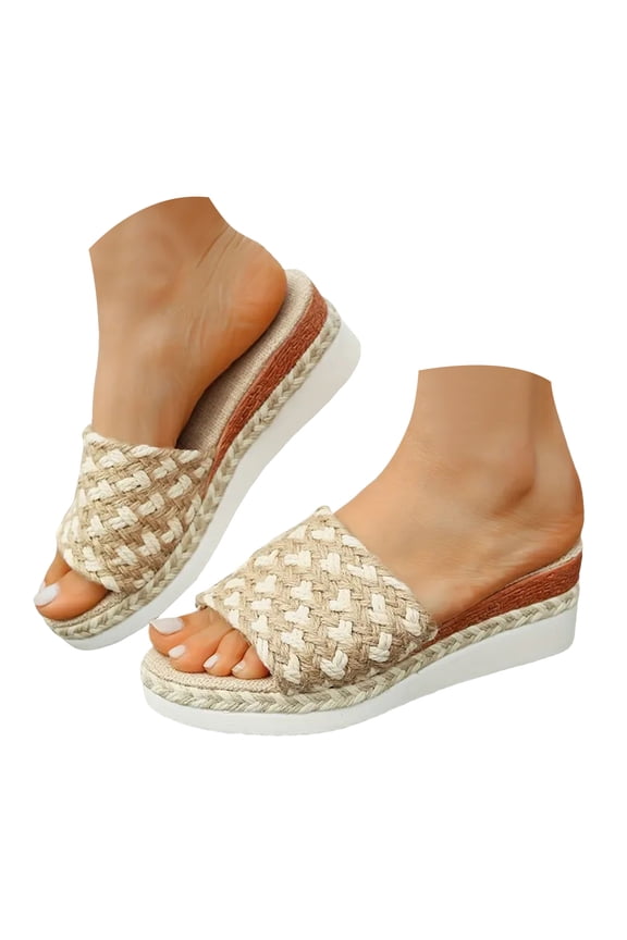 Platform Sandals Women 2025 Wedge Espadrilles Wide Width Summer Beach Walking Vacation Slides