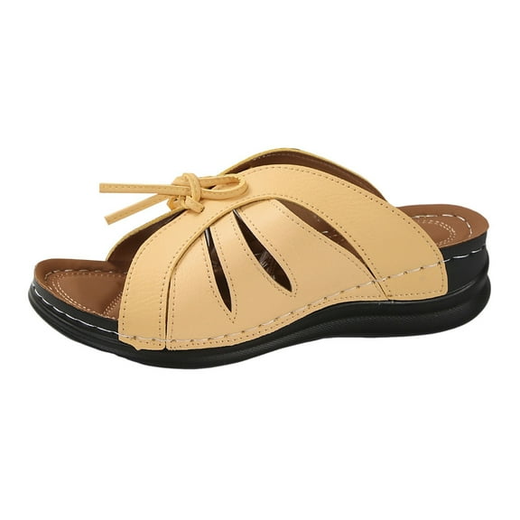 Mepaouo Platform Sandals Women Slip on Espadrille Bohemia Wedge Sandal Comfort Dressy Beach Shoes Size 7