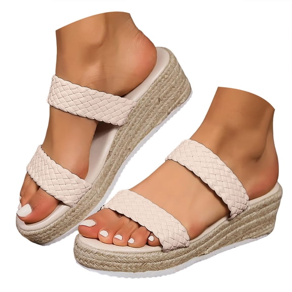 Mepaouo Platform Sandals for Women Beach Wedge Slides Orthotic Summer Causal Espadrilles Dress Shoes