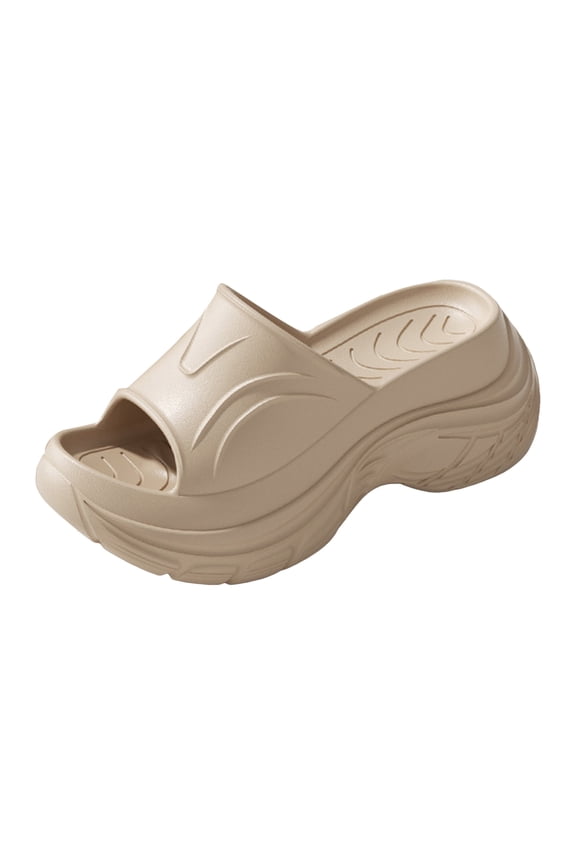 Platform Slides for Women Arch Support Summer Beach Sandals 2025 Slip on Cloud Shower Shoes