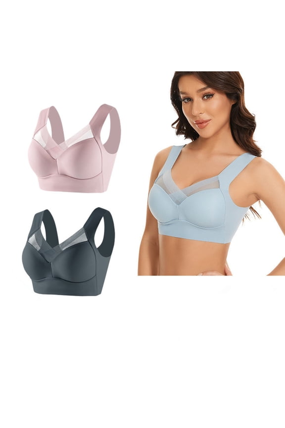 Posture Correcting Bras for Women Seamless Sexy Push up Wireless Bra Plus Size Ice Silk Bra