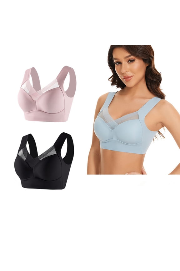 Posture Correcting Bras for Women Seamless Sexy Push up Wireless Bra Plus Size Ice Silk Bra