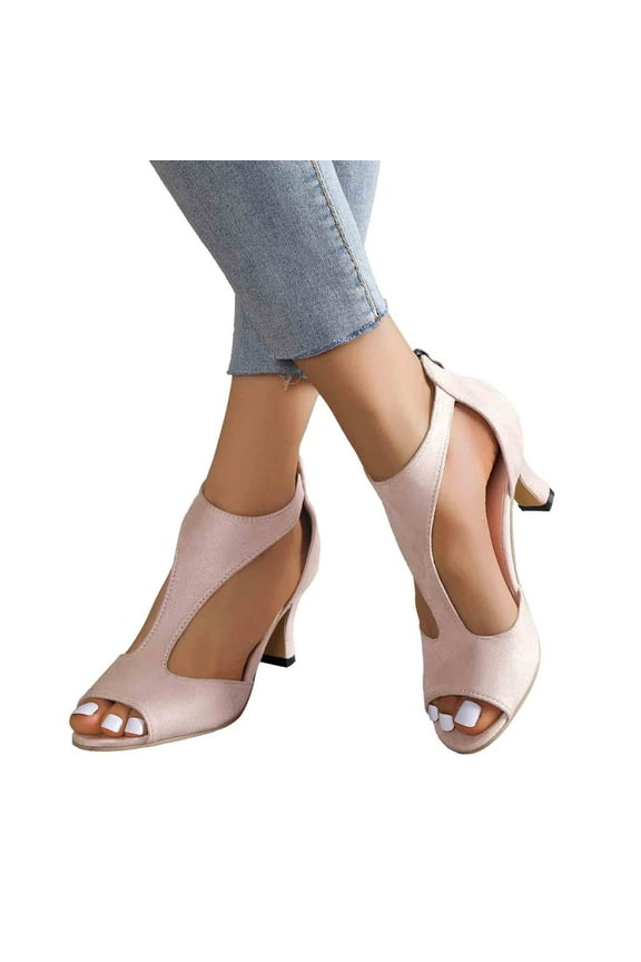 Pumps Shoes Women Peep Toe Ankle Straps Kitten Heels Suede Arch Support Dress Shoes