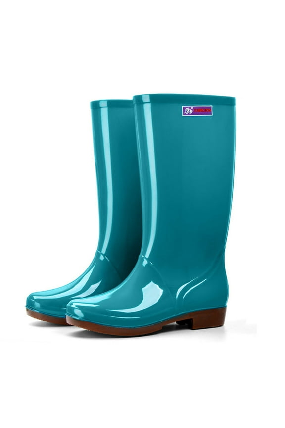 Rain Boots for Women Waterproof Anti Slip Knee High Rainboots Lug Sole Rubber Chelsea Tall Rainboot