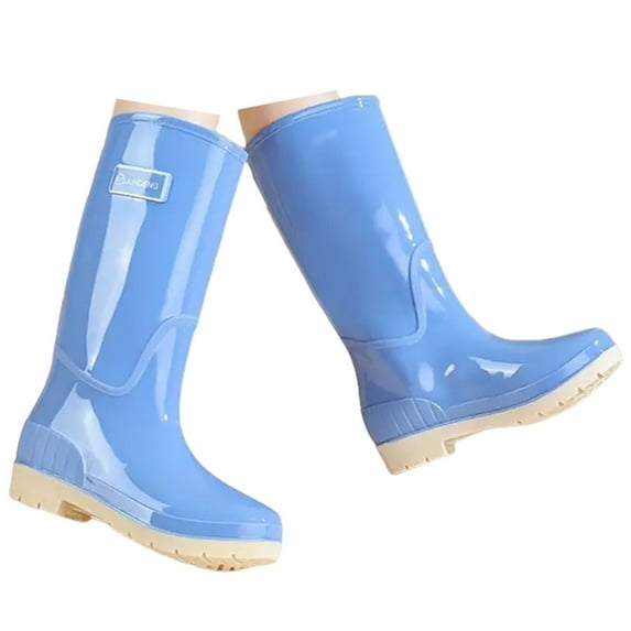 Mepaouo Rain Boots for Women Waterproof Rubber Durable Anti Slip Garden Shoes High Knee Water Work Boots
