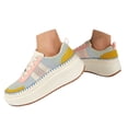 thumbnail image 1 of Mepaouo Retro Platform Sneakers for Women Lace up Casual Walking Outdoor Running Canvas Shoes(Colorful,8.5), 1 of 9