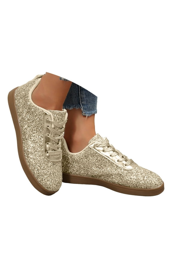 Rhinestone Sneakers for Women Glitter Sparkle Bling Sequin Wedding Dress Walking Tennis Shoes