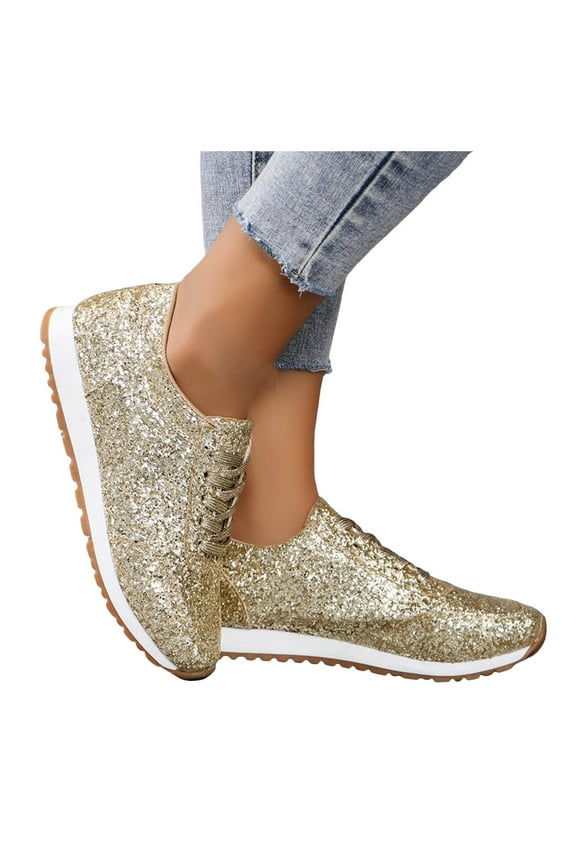 Rhinestone Sneakers for Women Memory Foam Sparkle Sequin Bling Wedding Bridal Shiny Shoes