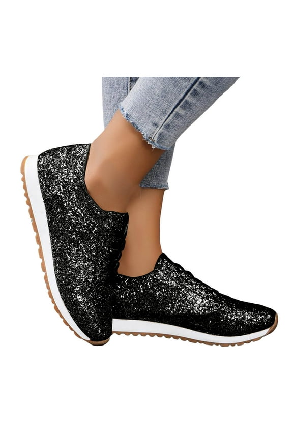 Rhinestone Sneakers for Women Memory Foam Sparkle Sequin Bling Wedding Bridal Shiny Shoes