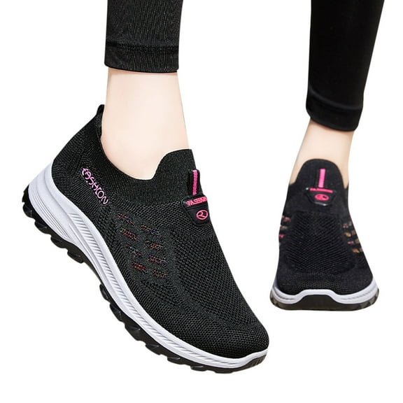Mepaouo Running Shoes Women Lightweight Slip On Shoes Mesh Breathable Comfy Sport Sneakers