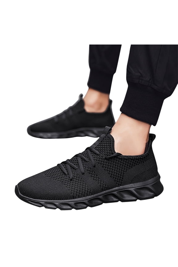 Running Shoes for Men Lace Up Breathable Sport Sneakers Memory Foam Casual Walking Shoes