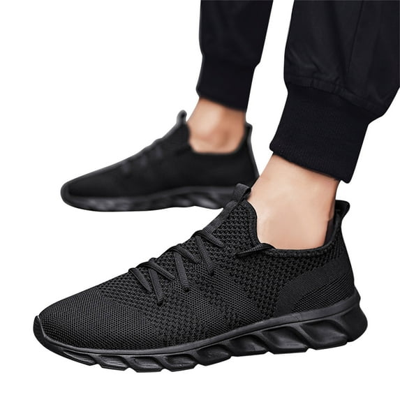 Mepaouo Running Shoes for Men Lace Up Breathable Sport Sneakers Memory Foam Casual Walking Shoes