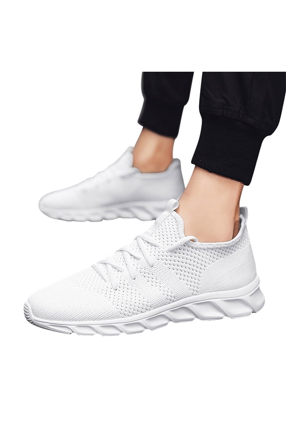Running Shoes for Men Lace Up Breathable Sport Sneakers Memory Foam Casual Walking Shoes
