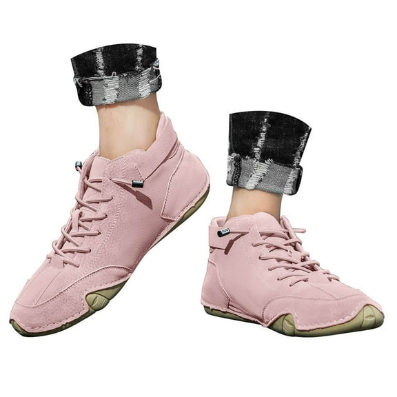 Mepaouo Shoes for Men Women Orthopedic High Top Hiking Ankle Boots Waterproof Casual Walking Sneakers