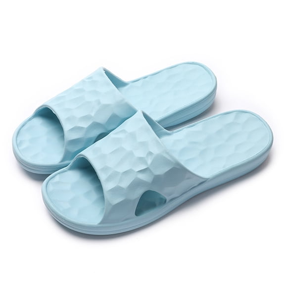 Mepaouo Shower Slippers for Women Men Quick Drying Non Slip Open Toe House Bathroom Shoes(Blue,7)